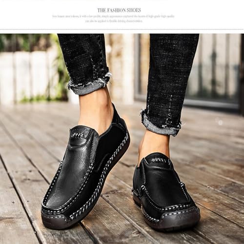 Men's Leather Loafers Slide-in Shoes, Casual Fashion Business Men's Office Driving Shoes3