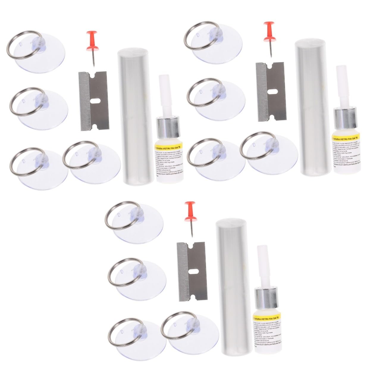 SOLUSTRE 3juegos Kit De Reparación De Grietas De Parabrisas Herramientas De Reparación De Vidrio para Daños Largos Solución Efectiva y Práctica para Grietas y Arañazos Parabrisas