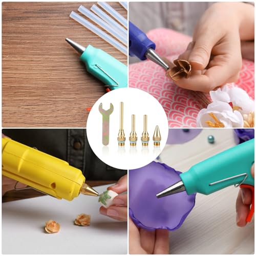 4pcs Fine Tip Nozzle, 4 Sizes Copper Nozzles for Hot Glue Tools Sturdy Nozzle Tips Kit for Craft School DIY Art Home Quick Repair