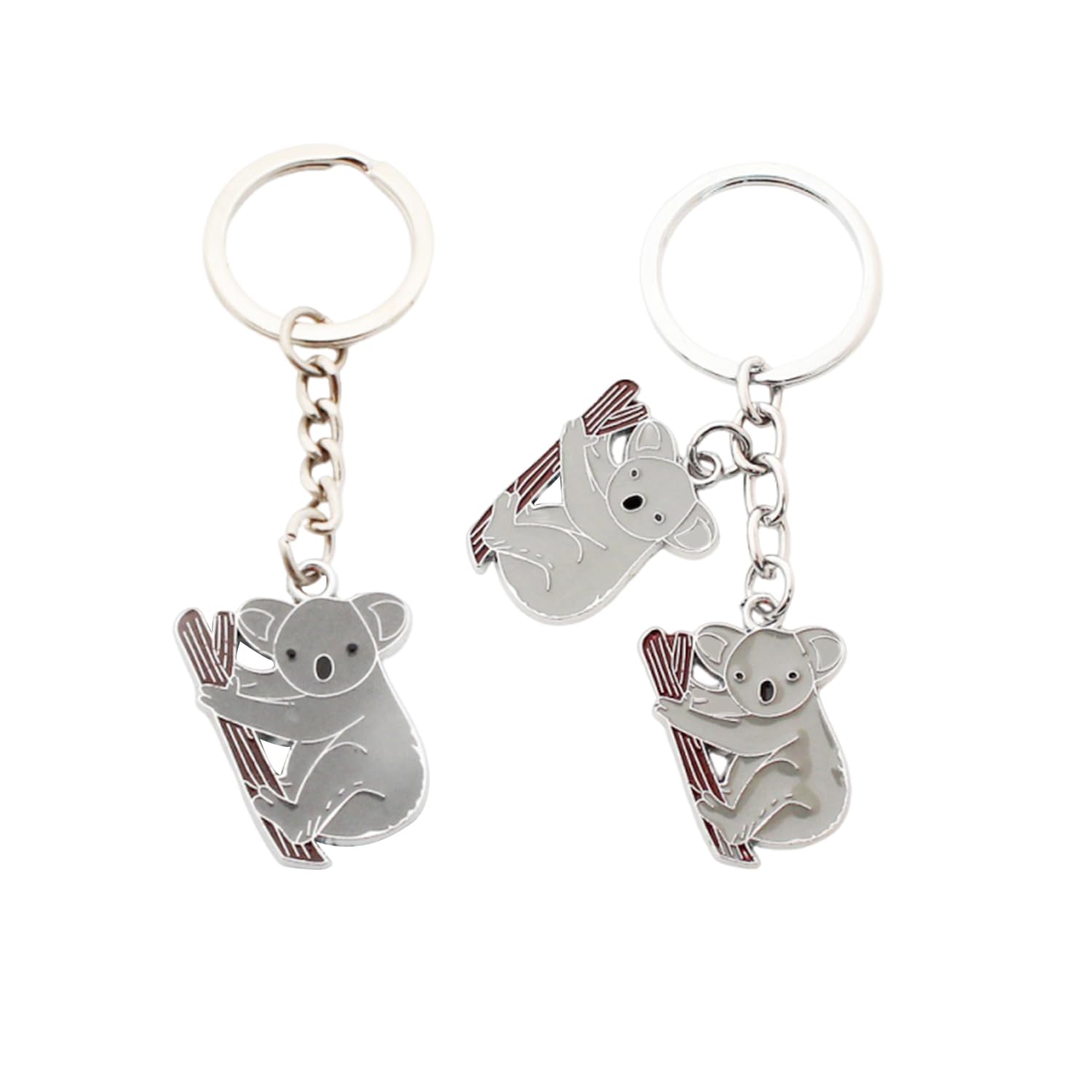 Ysdyy Unisex Kids Silver 2 Pieces Koala Keychains, Cute Animal Keychains, Australian Animal Keychains, Kids Key Pendants, Girls Bag Pendants, Animal Pendant Keychains