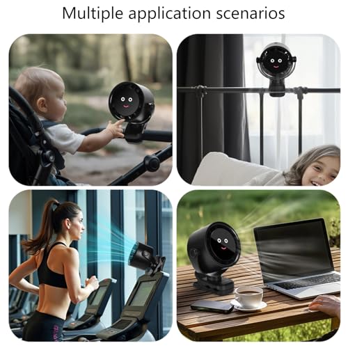 Ventilateur de bureau USB anti-canicule avec clip portable et affichage numérique