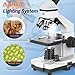 Microscope for Adults and Kids - 40X-2000X Monocular Microscopes with Slides Set, Dual Led Light, Phone Adapter, Professional Biological Optical Microscopes for Students School Home Education