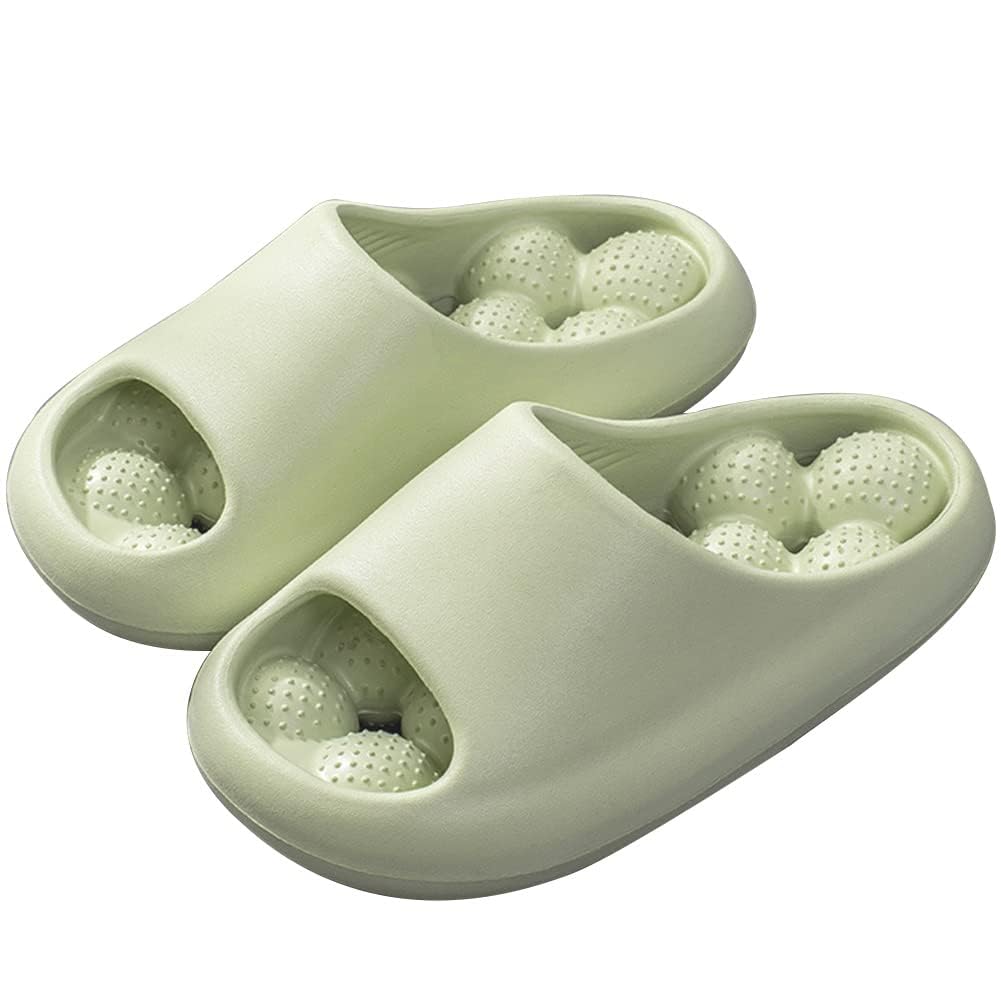 KASTWAVE Acupressure Massage Slippers - Reflexology & Plantar Fasciitis Relief Footwear, Non-Slip Shower Sandals, Therapeutic House Shoes, Green, Size Women US 8.5-9 / UK 6-6.5