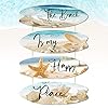 Sintuff Beach Bathroom Wall Decor Wood Hanging Ocean Decorations for Home Starfish Wall Art The Beach is My Happy Place Signs Nautical Wooden Plaque for Spa Washroom