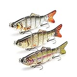 ODS Animated Fishing Lure Swimbait for Fishing|Slow Sinking Bionic Swimming Lures with Fishing Hooks Freshwater Saltwater