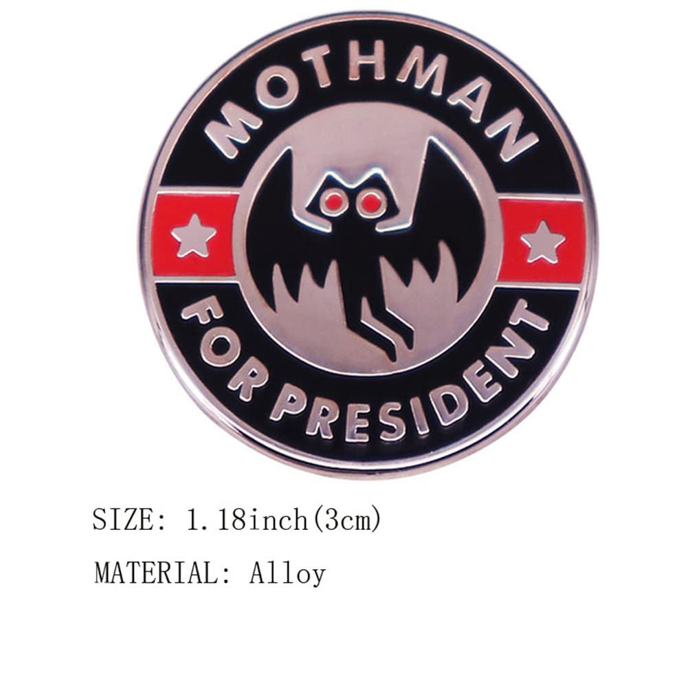 MOTHMAN FOR PRESIDENT Badge Hip Hop Style Creative Brooch Cartoon Animal Enamel Lapel Pin Cool Ornament For Clothes Backpack Halloween Christmas Gift For Boys Men
