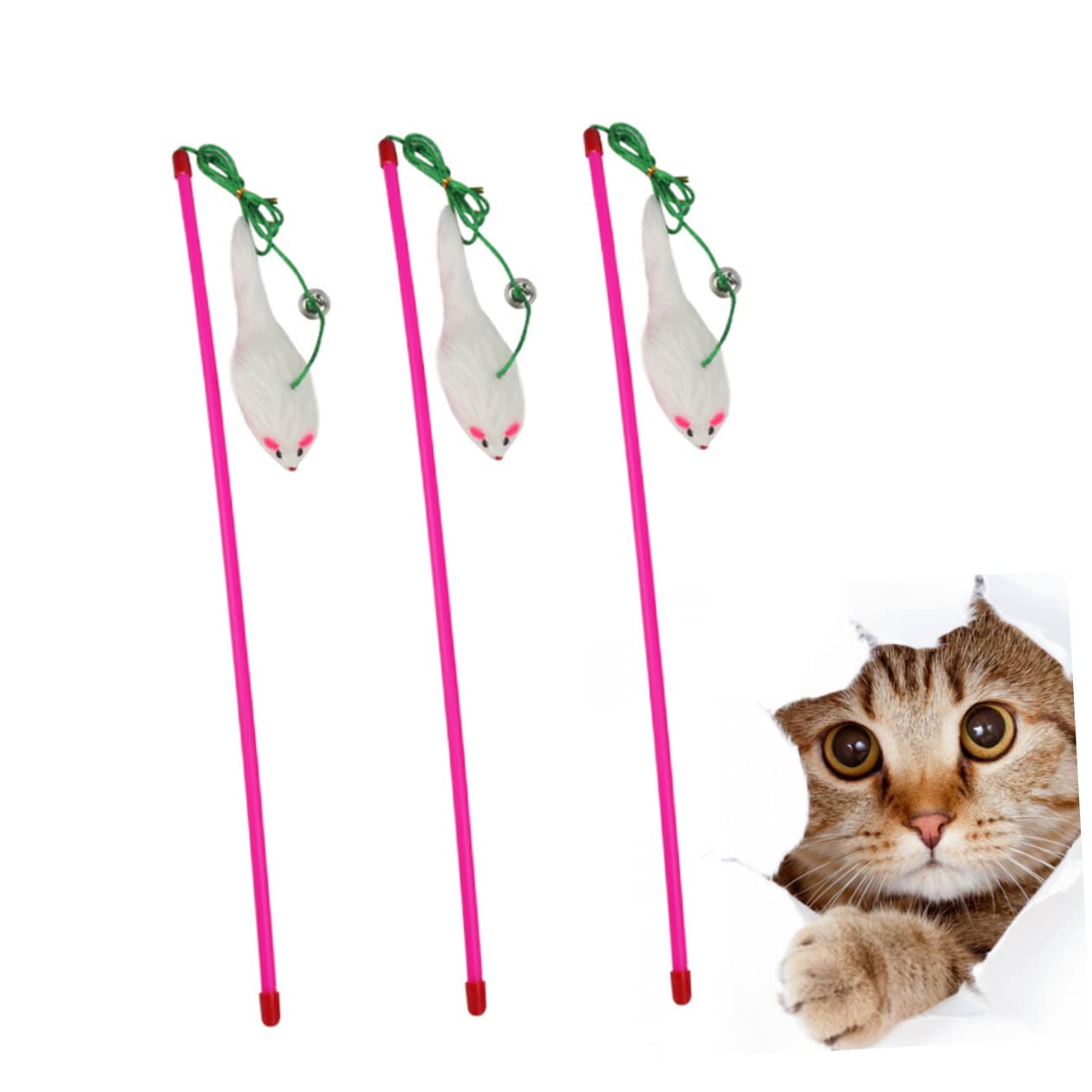 Amosfun 15stücke Teiliges Plüsch- -katzenspielzeug Interaktives Teaser-stab Zufällige Farben Fördert Die Aktivität Und Bindung Zwischen Katze Und Besitzer Für Katzenliebhaber