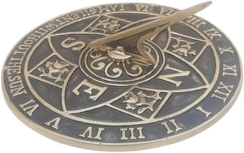 Reloj solar de jardín náutico de 10 pulgadas, reloj de sol atemporal para decoración de jardín y hogar al aire libre