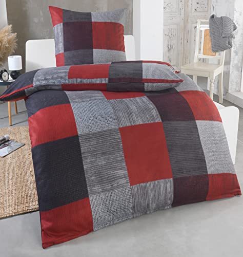 Dreamhome Warme Winter Microfaser Thermo Fleece Bettwäsche 135x200 155x220 200x200 Moderne, Design - Motiv:Design 2, Größe:200 x 200 cm Cover