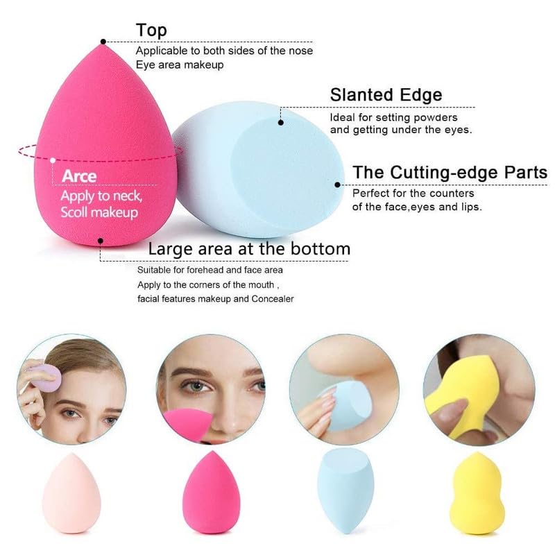 Aadav 7 Makeup Brush With Storage Box And Makeup Sponge Powder Puff, Beauty Blender Face Color - Image 7 thumbnail
