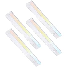 TORCHSTAR 4-Pack 22 Inch LED Under Cabinet Lighting 5CCT, ETL T24, 14W 1050LM, Hardwired & Plug-in, 5 Color Selectable CRI90 120V, Dimmable Under Counter Lights for Kitchen, White Aluminum Housing