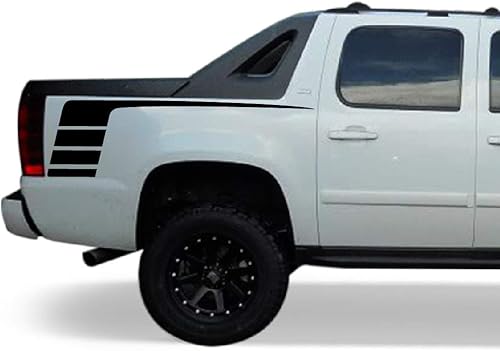 Side Racing - Adhesivo de vinilo con rayas para cama compatible con Chevrolet Avalanche 2007-2013 (negro)