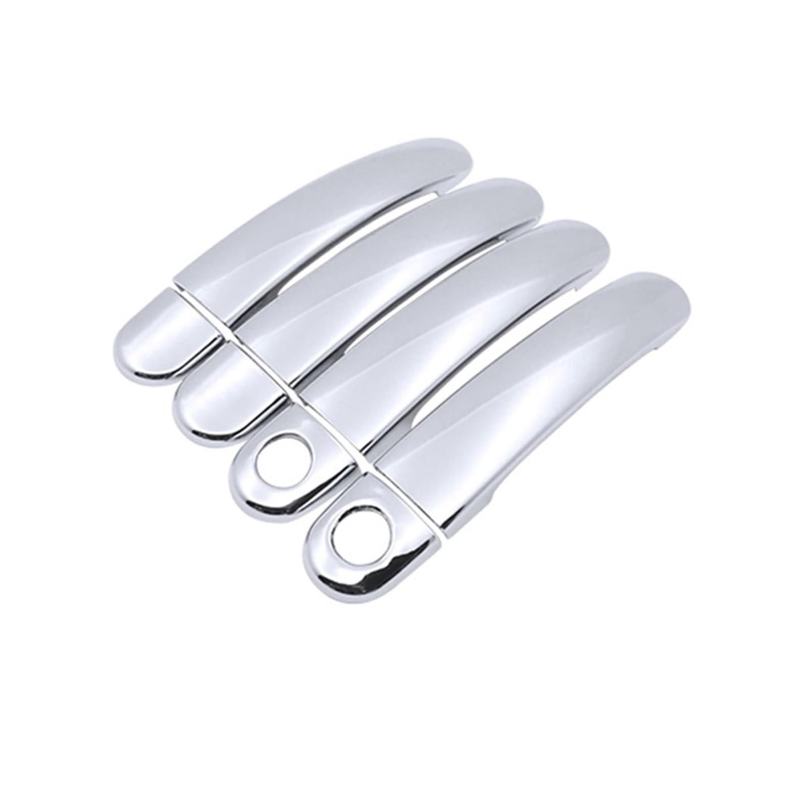 Drezzo Car Exterior Door Handle for Skoda for Octavia 2 A5 MK2 1Z 2005-2013 Chrome Door Handle Cover Trim(Handle 2 Keyholes)
