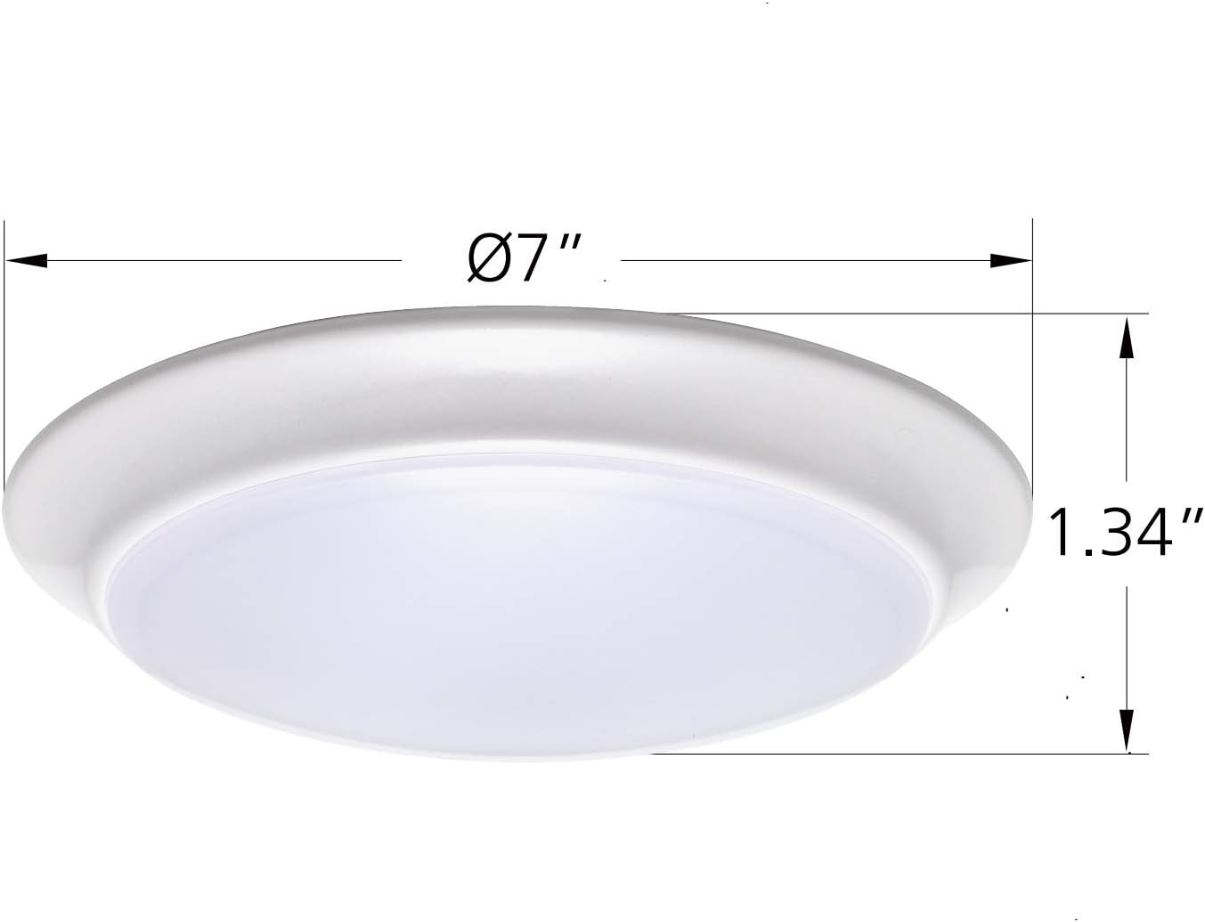 LIT-PaTH LED Flush Mount Ceiling Lighting Fixture, Dimmable 7 Inch 11.5W 900 Lumen, Aluminum Housing Plus PC Cover, Damp Location Rated for Bathroom, 4000K, 2-Pack