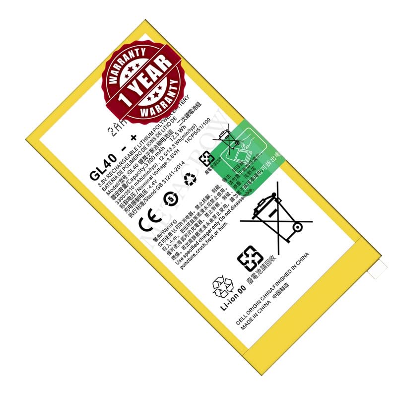 Image of Original GL40 Battery Compatible for Motorola Moto Z Play (Moto Z Play Droid) (XT1635-01, XT1635-02, XT1635-03) - (3510mAh) - 1 Year Warranty JK1