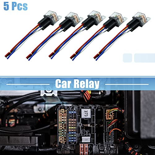 uxcell 5pcs JD-1914 5 Pin DC 12V 80A Universal Car Vehicle Motor Fuse Relay Switch Power with Harness - Thumbnail 2