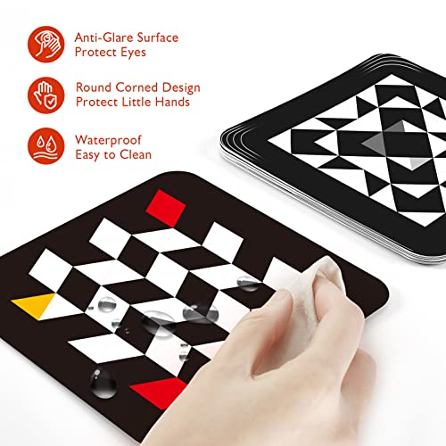 Hahaland High Contrast Baby Flashcards - Black And White Infant Baby Cards 0-6 Months Tummy Time 0-3-6 Months Montessori Sensory Cards, 20 Pcs 6''×6'' Newborn Brain Visual Stimulation Baby Boy Gifts #TOP4