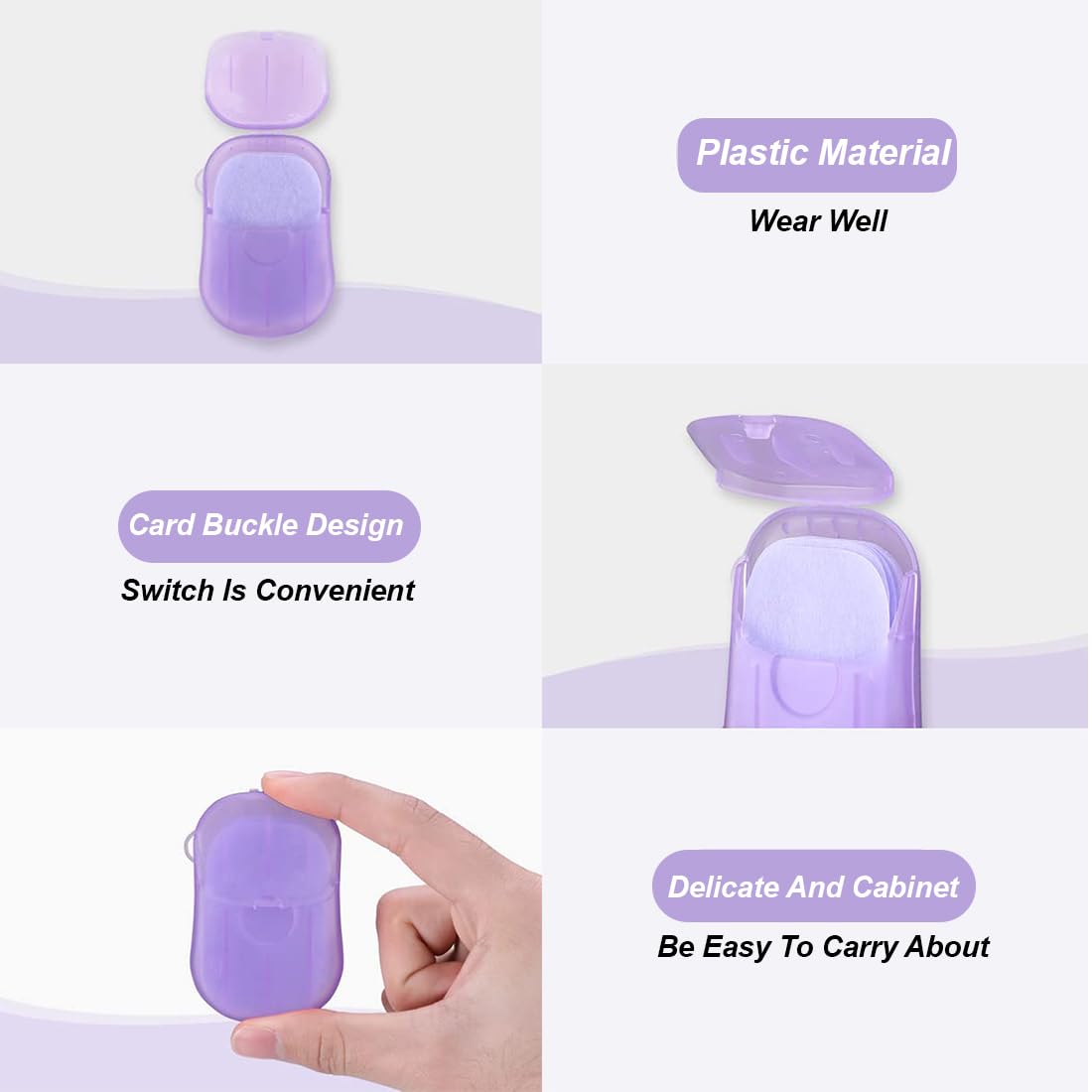 Savon en Papier Feuilles, Boîtes Portables pour Voyage Camping