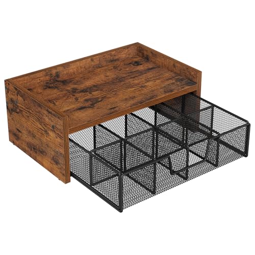 YINMIT Tea Bag Organizer, Tea Bag Holder with Drawer, Wood Tea Box Organizers and Storage Chest, Tea Station Chest Display for Countertop Kitchen, Office