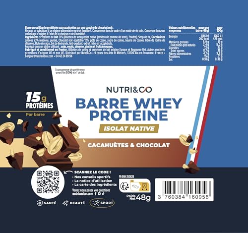 Barres Protéinées Whey Isolat Native Musculation Récupération 12 Recette Clean - 6