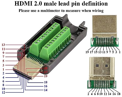 Adaptador HDMI macho con terminal de tornillo y carcasa metálica, pack 2 miniatura 4