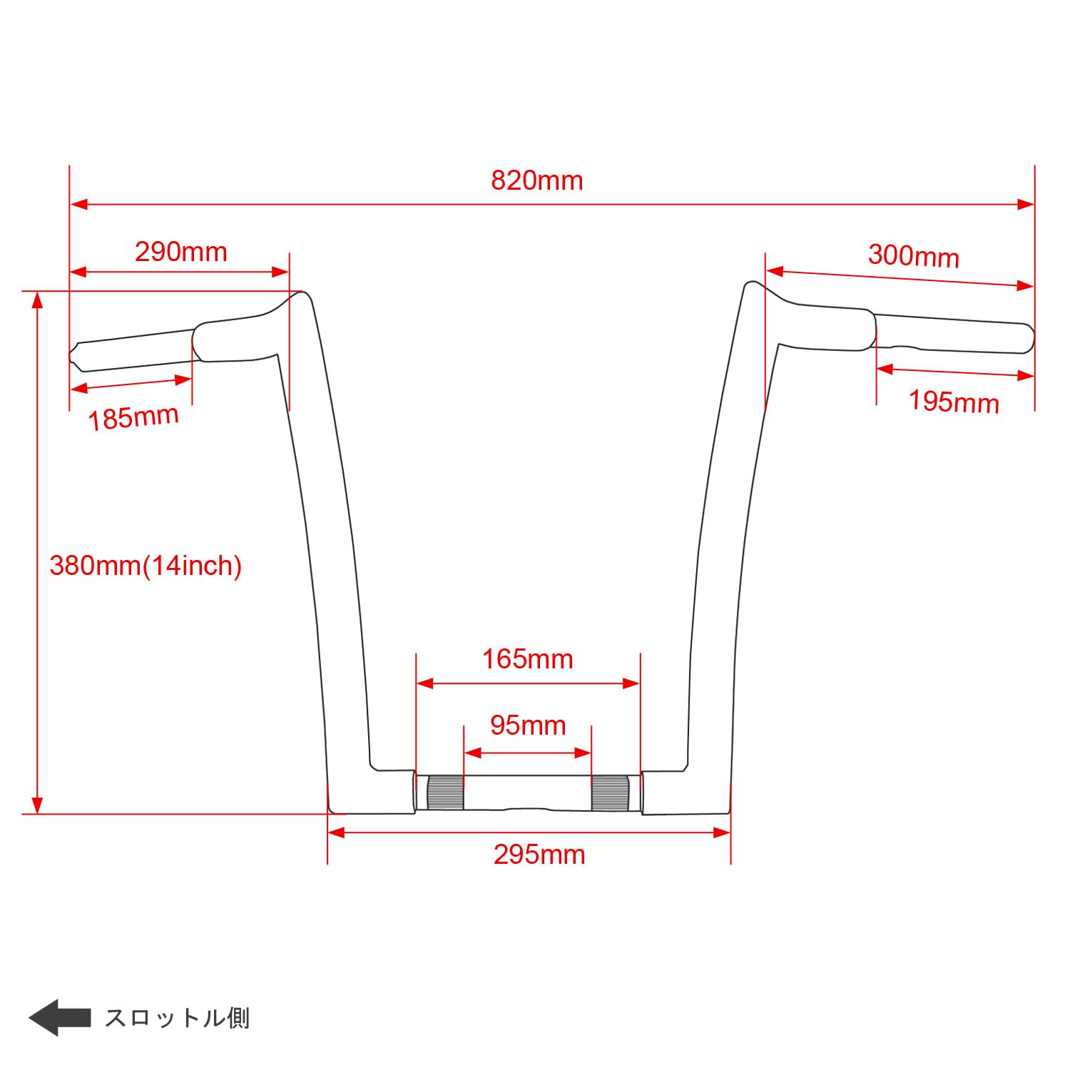 Amazon | 1インチ ハンドル バー Zバー 14インチ インチバー