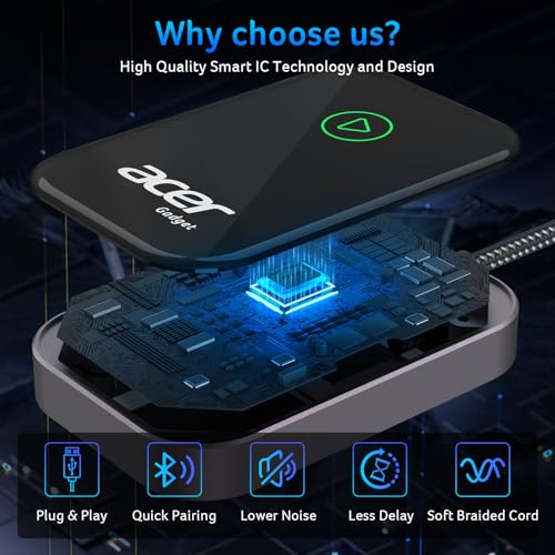 Image of acer CarPlay Wireless Adapter for Apple - iPhone Wireless Apple CarPlay Wireless Adapter Upgrade Wired CarPlay to Wireless for Seamless Music Navigation Calls and Messages
