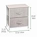 mDesign Small Storage Dresser End/Side Table Night Stand with 2 Removable Fabric Drawers - Organizer for Bedroom, Living Room, Closet - Hold Clothes, Linens, Accessories, Lido Collection, Linen/Tan
