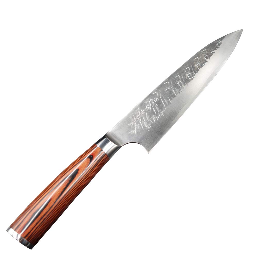 佐治作 牛刀 210ｍｍ SRS13 粉末ハイス鋼 槌目 赤合板洋柄 未使用品 佐治作 牛刀 210mm SRS13 粉末ハイス鋼 槌目 赤合板洋柄 未使用