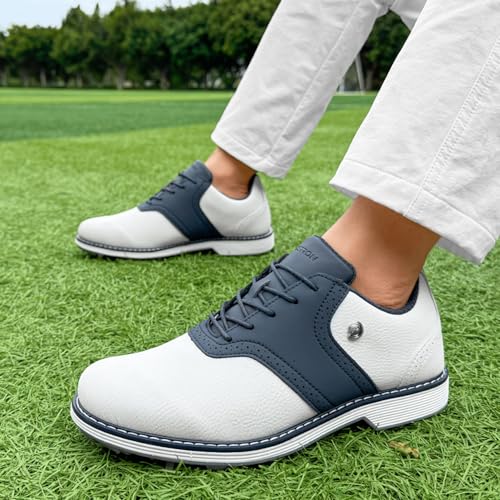 Image of Spikes Golf Shoes Men Professional Golf Shoes Waterproof Walking Footwears for Golfers Outdoor Gym Sneakers