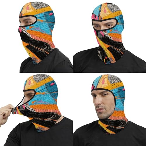 Pasamontañas colorido para hombres y mujeres con diseño acolchado, protector de cuello y máscara completa para moto y esquí miniatura 5