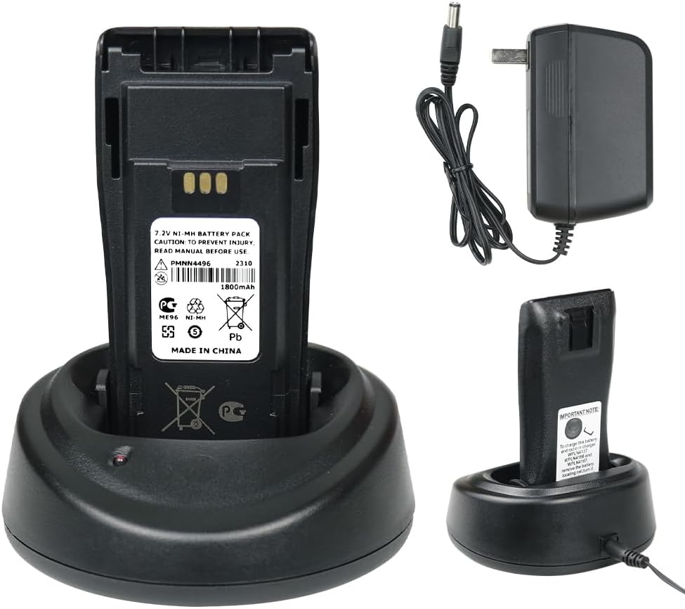 Walkie Talkie Desktop Charger Base for Mo-torola CP040 CP140 CP150 CP160 CP180 EP450 GP3138 GP3688 with PMNN4496 NI-MH Battery Set