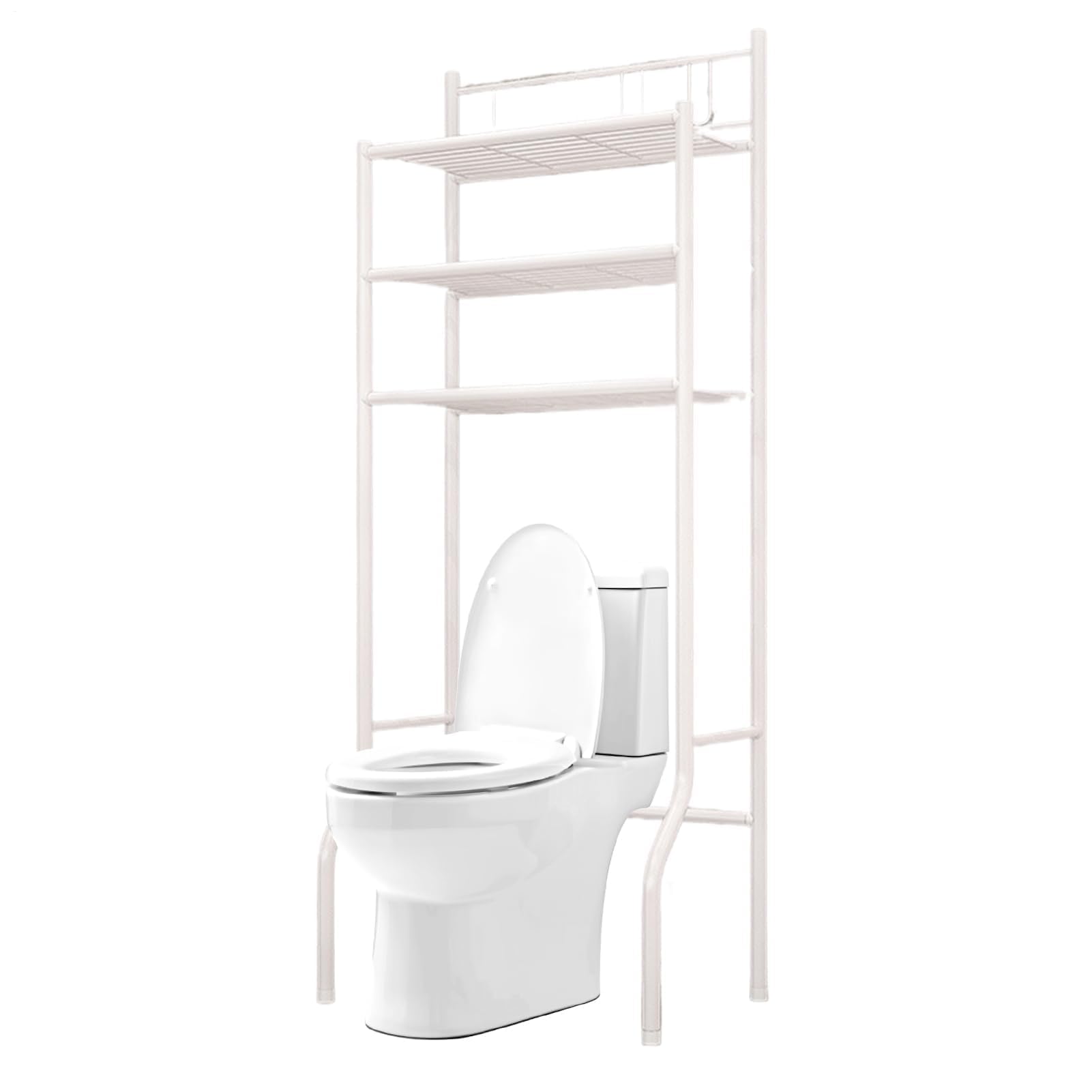 AYCDL Over-the-Toilet Storage Rack – 3-Tier Metal nizer for Bathroom Home Laundry Apartment Dorm Room Shower Towels Robes Space-Saving Solution