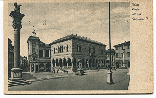 1940 Udine Piazza Vittorio Emanuele II biciclette Guller Lucca FP B/N VG ANIM Cartolina Postale