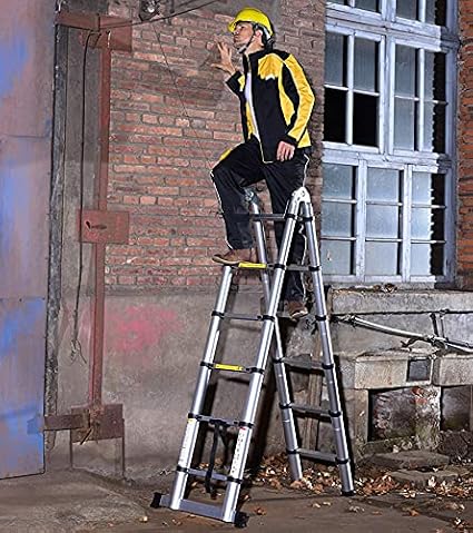 Packtech Aluminum Duplex Telescopic Ladder (OPTIONAL) (3.8 Meters - 2x6 Steps)