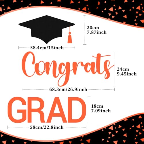 Image of Epakh 2026 Graduation Party Decal Sign for Backdrop Letters Peel and Stick Graduation Sticker for Balloon Arch Decorations Party Sign Wall Decor(Orange)