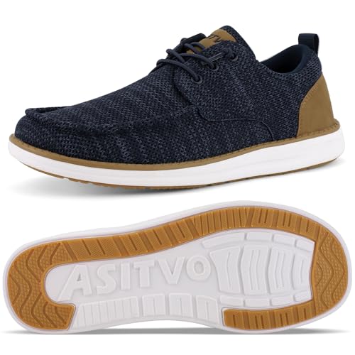 Image of ASITVO Wide Loafers for Men Dress Casual Boat Slip on Walking Shoes Large