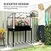 Outsunny Raised Garden Bed with Flip-Up Greenhouse Cover, Metal Elevated Garden Bed with Legs and Drainage Hole, Outdoor Raised Planter Box for Vegetables Herbs Flowers, 39.4