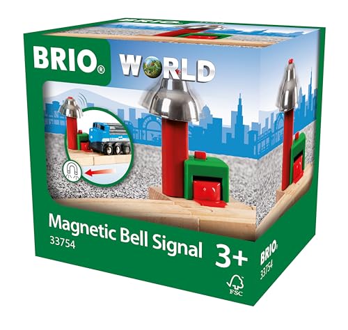 BRIO World 33754 Magnetisches Glockensignal - Eisenbahnzubehör Holzeisenbahn - Kleinkinderspielzeug empfohlen für Kinder ab 3 Jahren