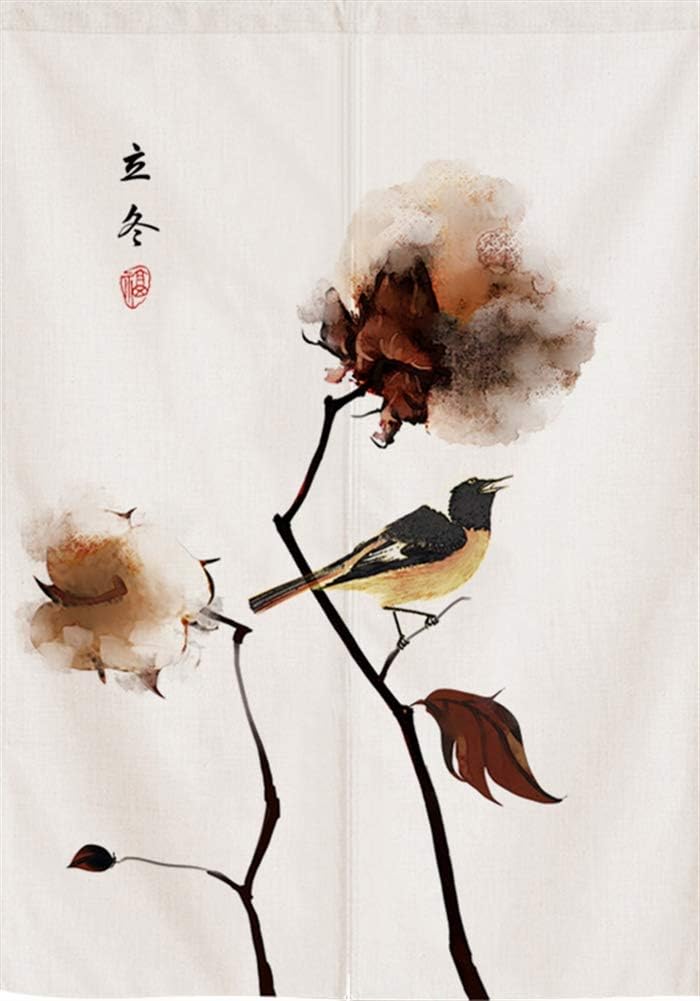 SK Studio Japanese Noren Doorway Curtain Tapestry Panel Room Divider Home Decoratio Chinese Seasons Style 2 29.53x47.24inch(75x120cm)