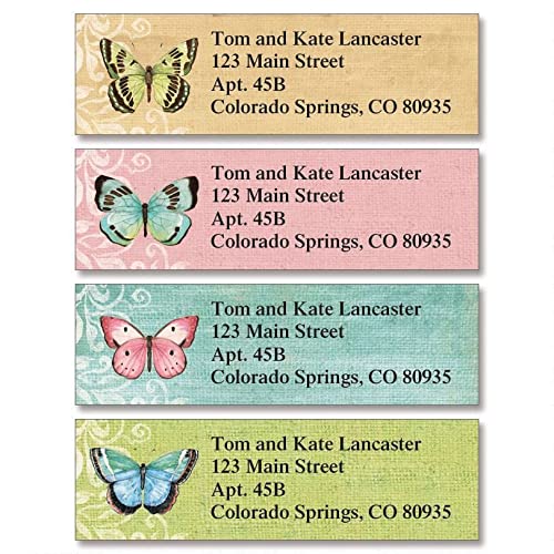 Butterfly Beauty Personalized Return Address Labels – 4 Designs, Set Of 240, Small, Self-Adhesive, Flat-Sheet Labels, By Colorful Images #TOP15