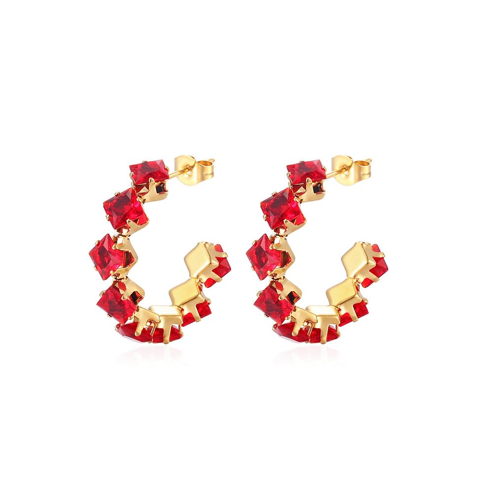 KBRPEY Pendientes Mujer Pendientes de Plata de Ley 925 Aro Circonita Microseting para Señora Mujer Chica Joven Par de Criollas Pequeñas con Circonitas de Brillantes Colores