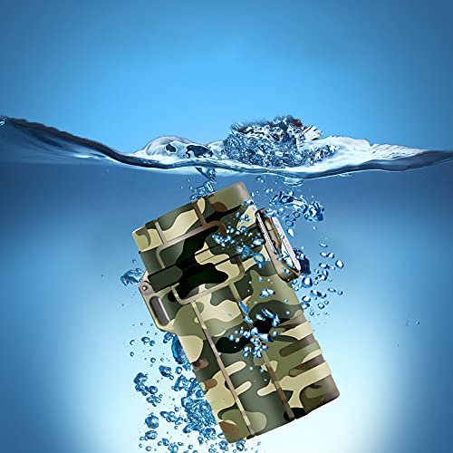 Miniatura 3 de Estuche de cigarrillos con encendedor eléctrico recargable por USB y cordón para todo el paquete de cigarrillos, 20 piezas impermeable portátil para