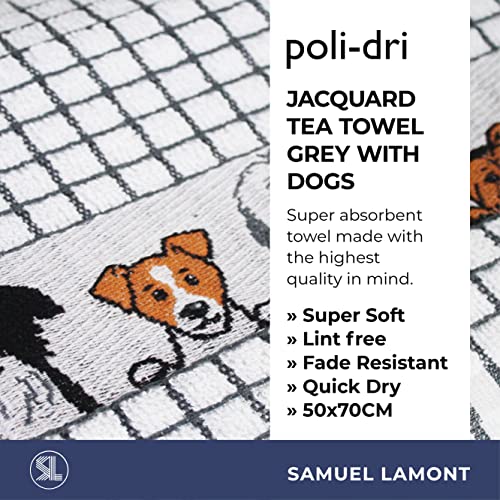 Samuel Lamont & Sons Poli-Dri Jacquard Tea Towel Grey Dogs, Size 50cm x 70cm, 100% Cotton Terry Towelling, Ultra-absorbent & Super Soft, Machine Washable, Grey, One Size - Cosy Home Interiors Samuel Lamont & Sons Poli-Dri Jacquard Tea Towel Grey Dogs, Size 50cm x 70cm, 100% Cotton Terry Towelling, Ultra-absorbent & Super Soft, Machine Washable, Grey, One Size - Image 4