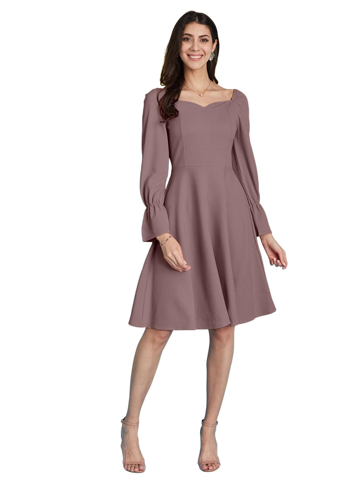 selvia Western Lycra Plain One Piece Fit & Flare-picture-48