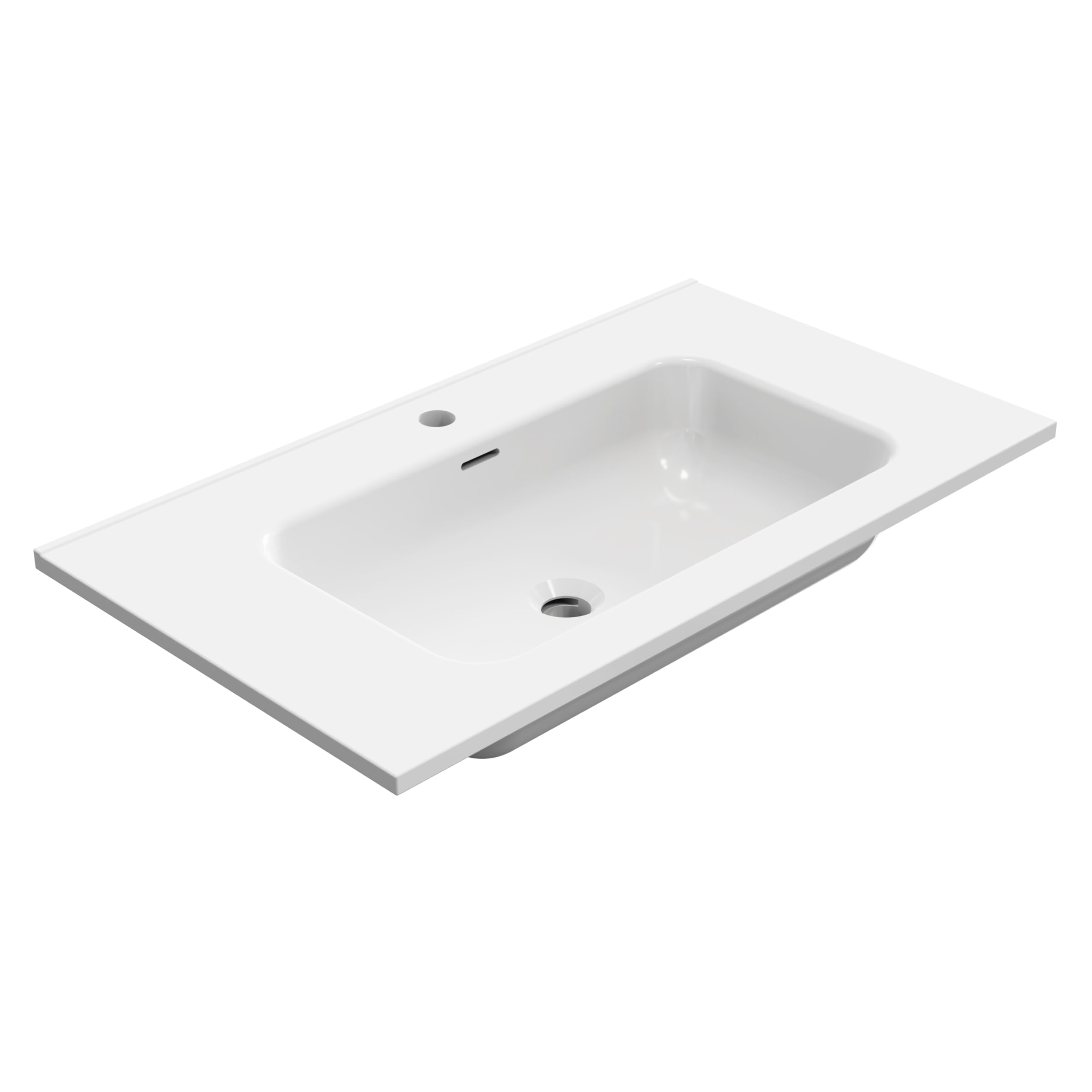 Baikal Mueble de Baño Vita. Mueble MONTADO. Ancho 80cm Visón. Cierre Amortiguado. 2 Cajones Suspendido con Lavabo Ceramico. Armario de Baño.