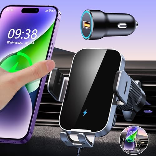 ISEYOU Support Telephone Voiture Induction, 15W [Serrage Automati...