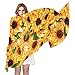 ALAZA Long Silk Like Scarf for Women Watercolor Sunflower Floral Yellow Large Head Wrap Stole