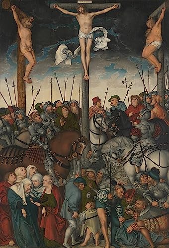 Affiche la Crucifixion Cranach l'Ancien, grand tableau sur toile pour décoration de séjour
