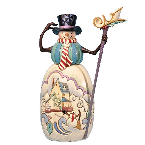 Jim Shore Snowman With Winter Scene Figurine